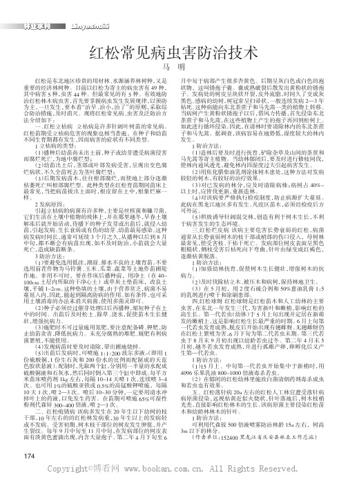 红松常见病虫害防治技术