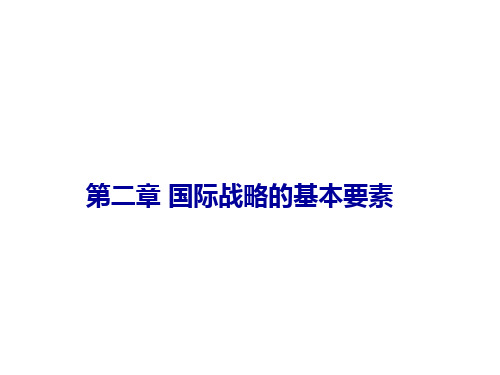 国际战略的基本要素讲义