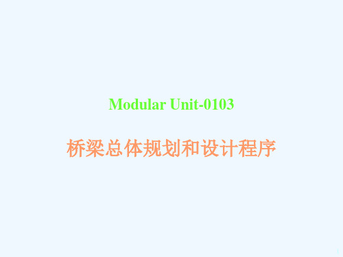 桥梁设计的程序和一般原则