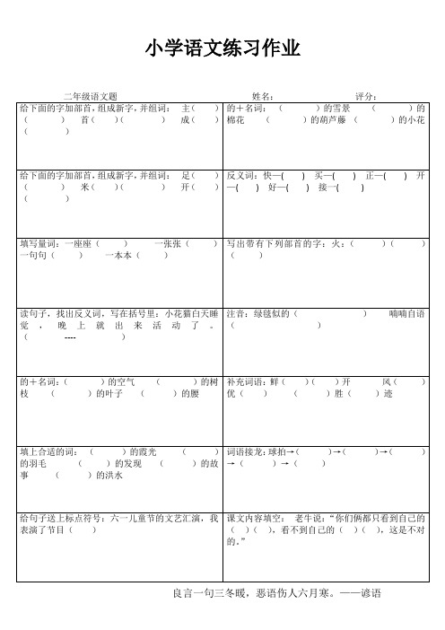 小学二年级语文精题选做系列II (77)