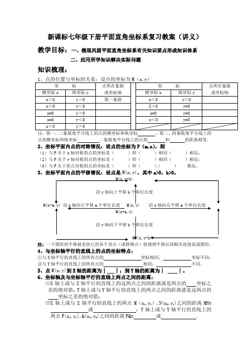 新课标七年级下册平面直角坐标系复习教案[1]1