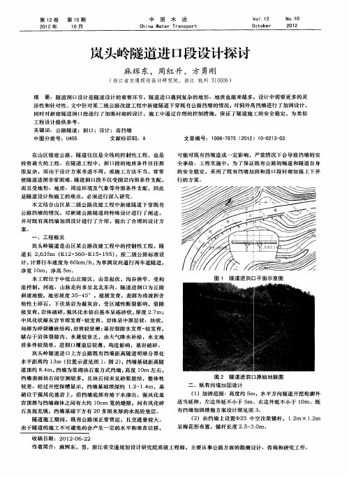 岚头岭隧道进口段设计探讨