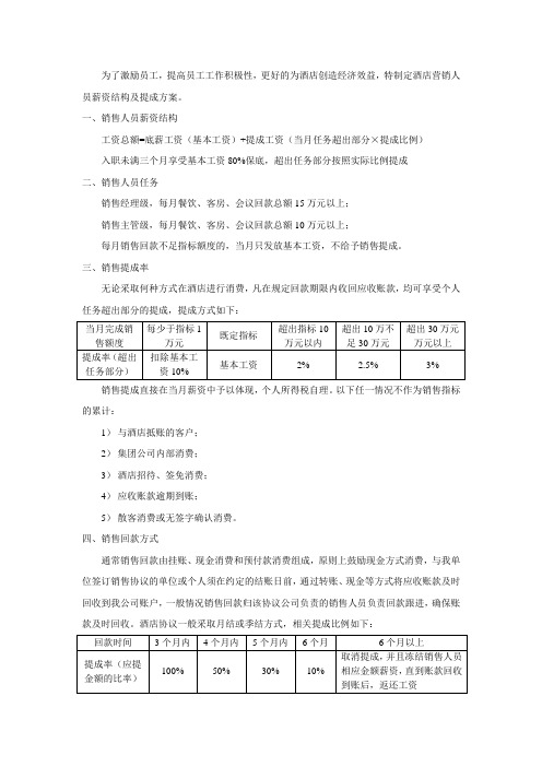 销售部提成方案