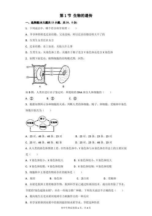 生物的遗传习题(含解析)