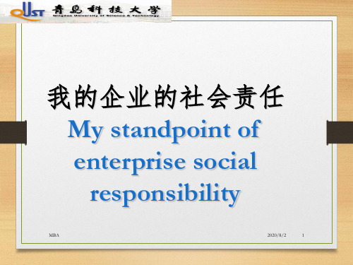 我对企业的社会责任的认识----2017