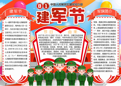 八一建军节手抄报小报