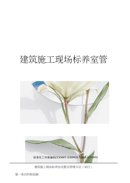 建筑施工现场标养室管理规定