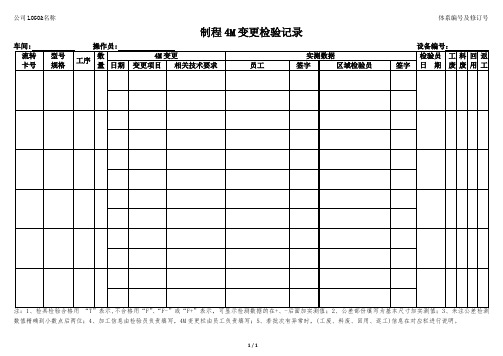 《制程4M变更检验记录》-模板