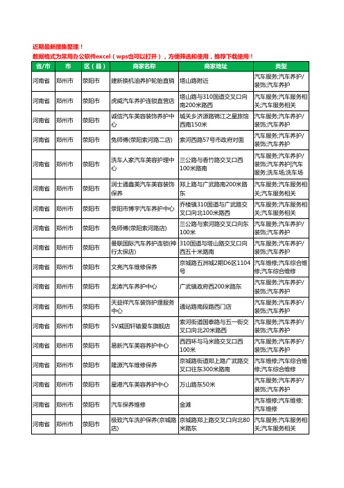 2020新版河南省郑州市荥阳市汽车保养工商企业公司商家名录名单黄页联系方式大全66家