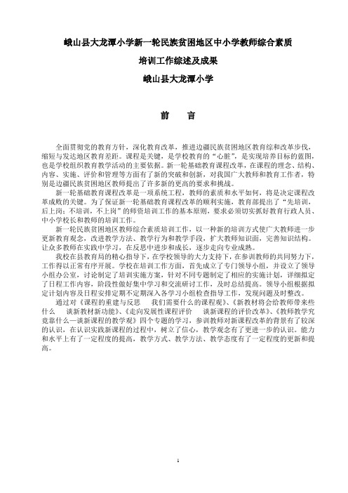 峨山县大龙潭小学 新一轮民族贫困地区中小学教师综合素质