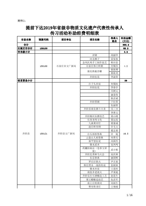 传承人经费表修改