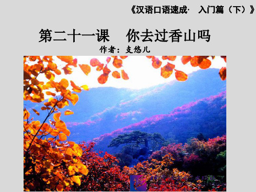 汉语口语速成(第2版)入门篇(下)课件_L21