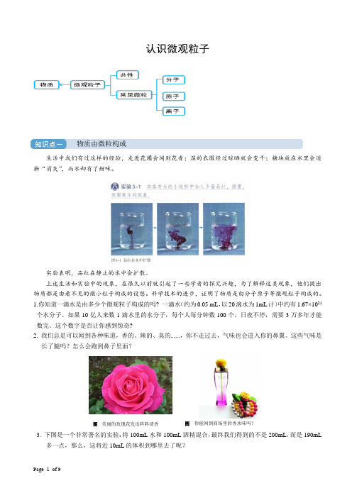 人教版初三化学同步课程《认识微观粒子》知识精讲