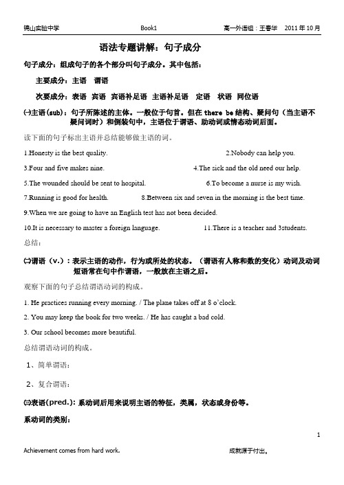 句子成分 句子类型  句子结构 - 副本1