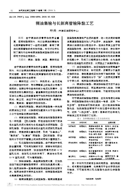 稠油集输与长距离管输降黏工艺