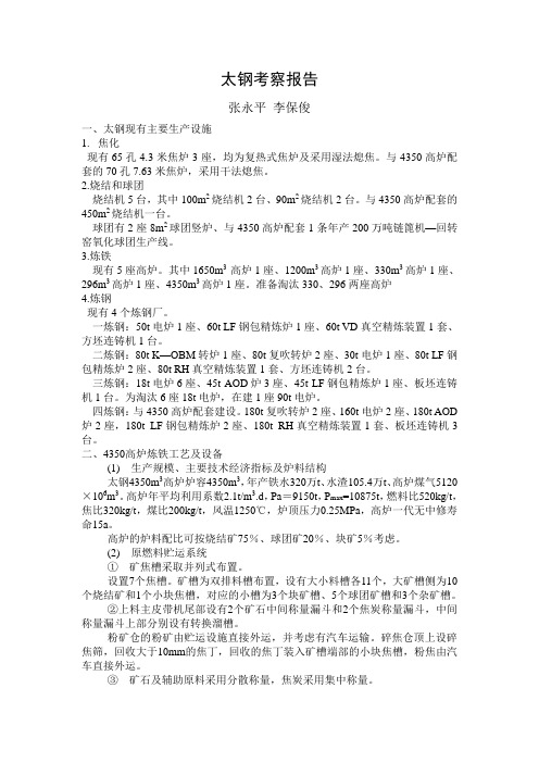 太钢考察报告