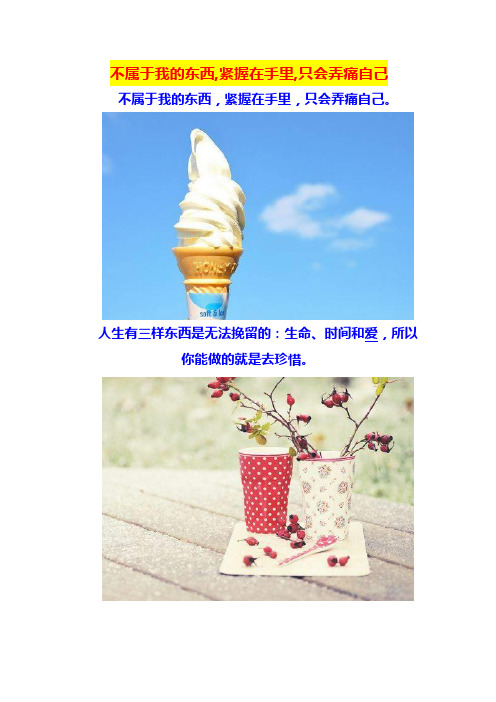 不属于我的东西,紧握在手里,只会弄痛自己