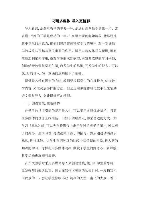 巧用多媒体 导入更精彩