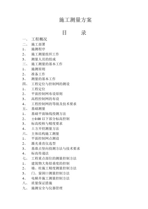 地下车库建安工程施工测量方案