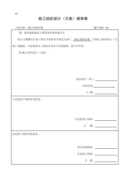 施工组织设计(方案)报审表【范本模板】