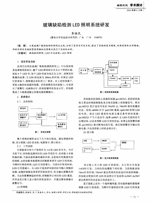 玻璃缺陷检测LED照明系统研发