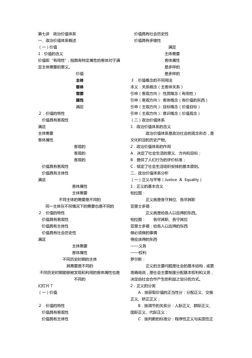 第七讲政治价值体系