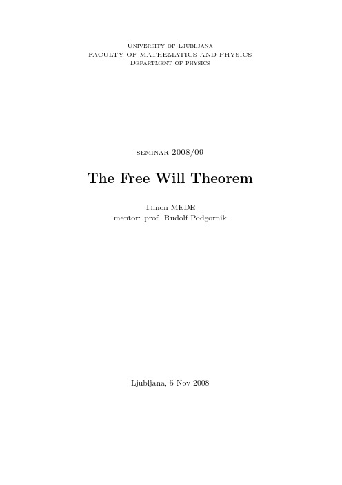 TheFreeWillTheorem