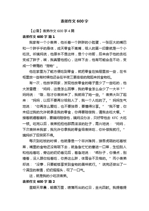 【必备】表弟作文600字4篇
