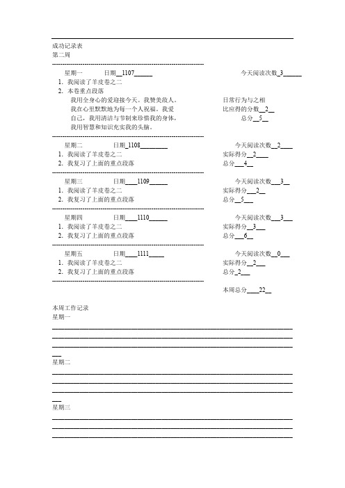 成功记录表