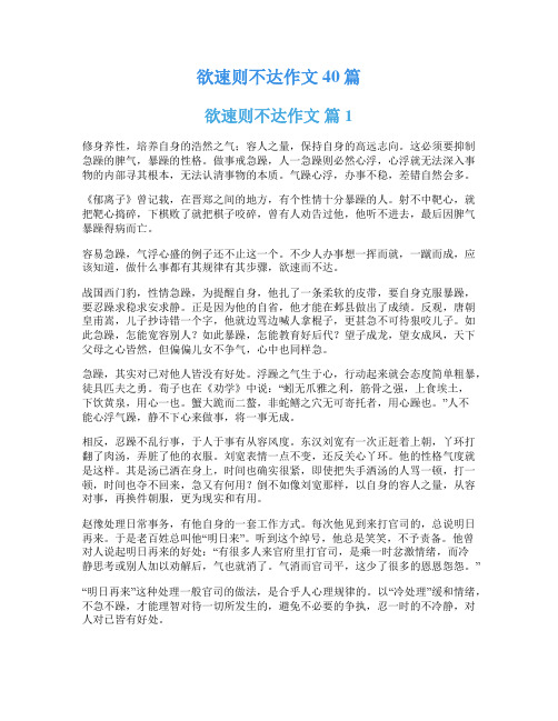 欲速则不达作文40篇