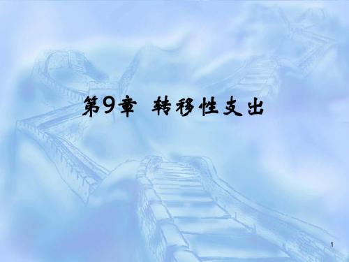第9章  转移性支出(财政学)