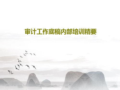 审计工作底稿内部培训精要PPT29页