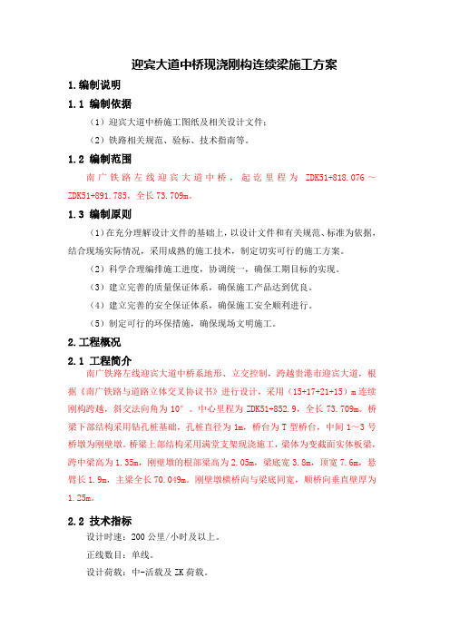 迎宾大道中桥现浇梁(上报方案