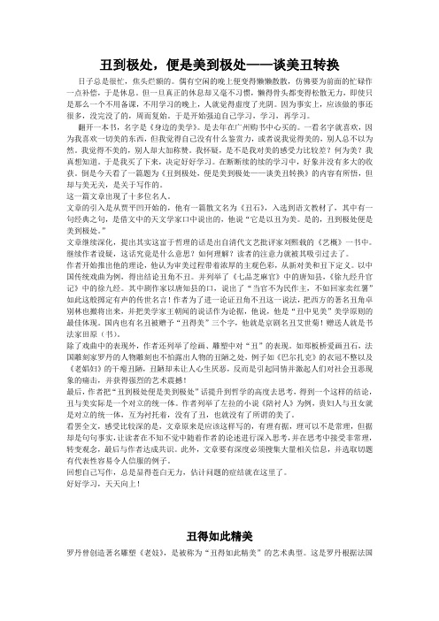 丑到极处,便是美到极处——谈美丑转换