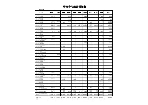 管理费用台账模板