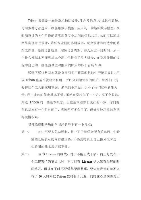 Tribon系统心得