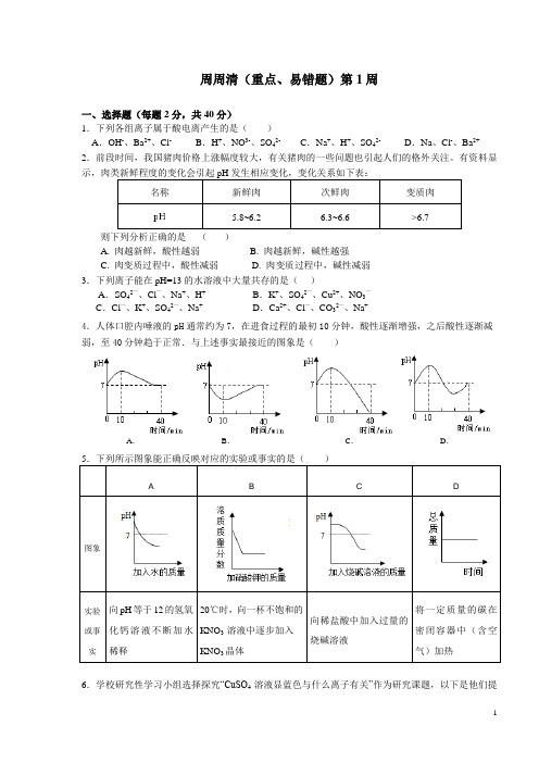 酸碱盐练习(易错题)