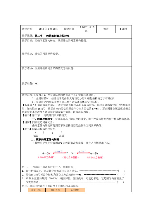 第二章  第三节 纯铁的同素异构转变