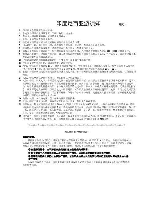 印度尼西亚注意事项(标准06)