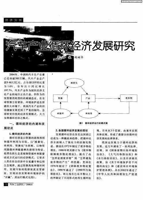 汽车产业循环经济发展研究