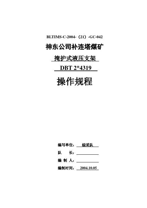 DBT支架操作规程