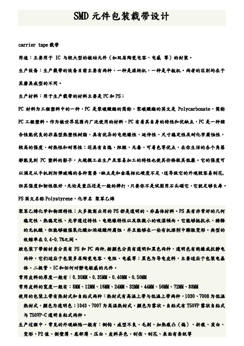 SMD元件包装载带设计