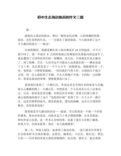 初中生去海边旅游的作文三篇