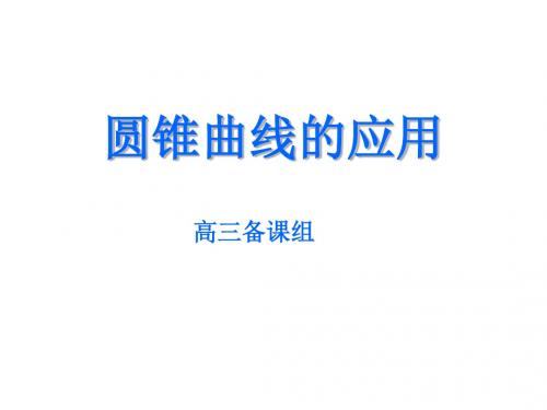 高三数学圆锥曲线的应用