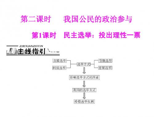 政治必修2同步课件：民主选举：投出理性一票