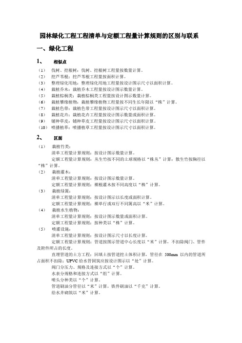 清单及定额的区别