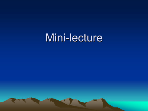 Mini-Lecture