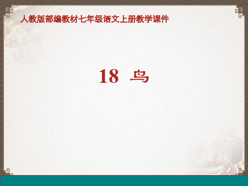 人教版部编教材七年级语文上册《鸟》ppt课件