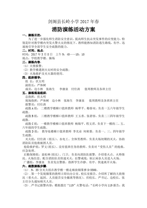 2017年春消防演练活动方案
