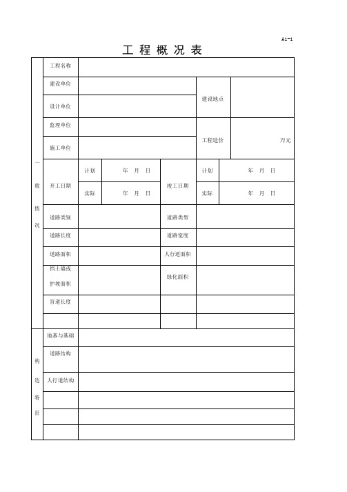 市政道路工程全套表格